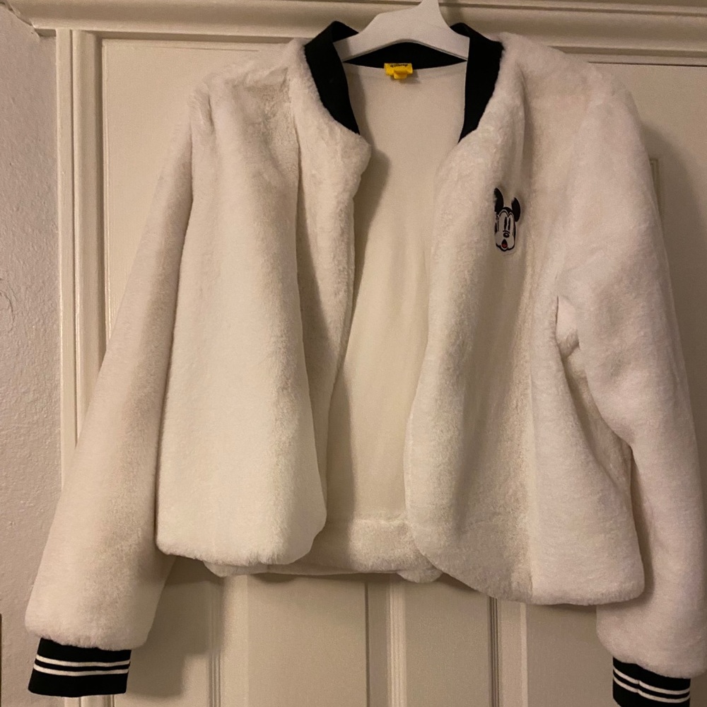 Mickey Mouse White fluffy jacket